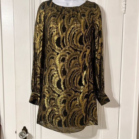 Milly silk gold dress size 2 - Picture 3 of 14